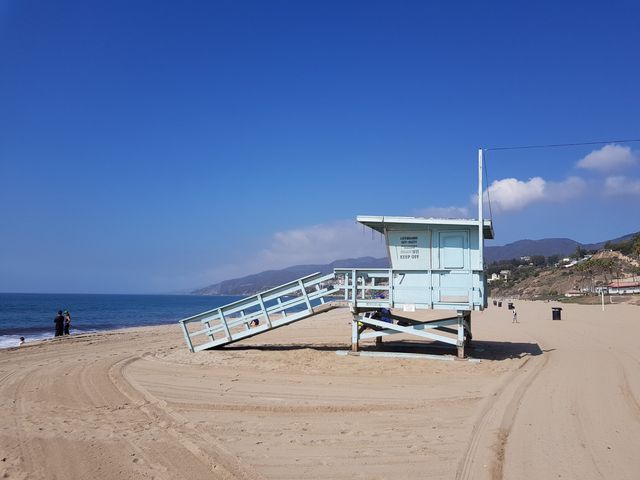 Iconic bay watch towers and sandy beaches of California