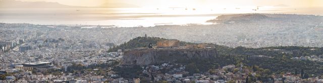 Lycabettus Hill View to Acropolis of Athens