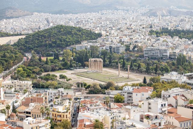 Temple of Olympian Zeus viewed from Acropolis