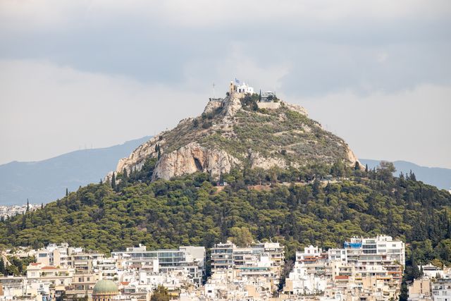 Lycabettus Hill viewed from Acropolis of Athens