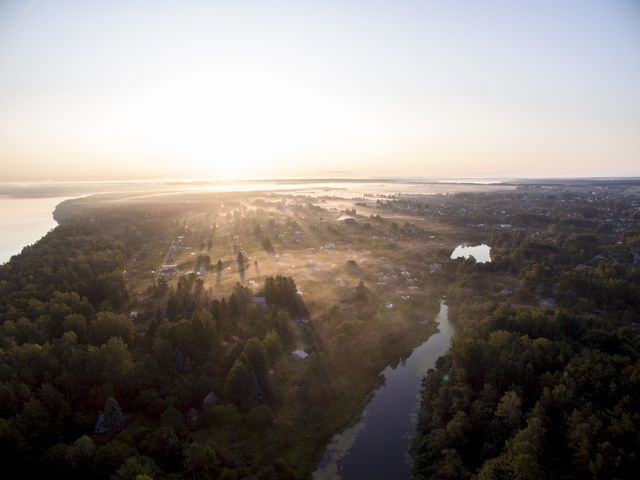 Morning golden hour sun rays